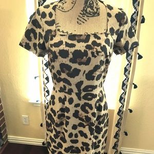 Banana Republic leopard sheath dress sz 4